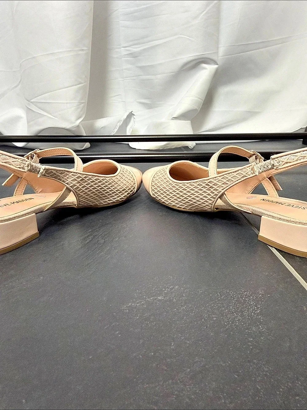 Steve Madden girls Belinda Mule Slingback Block Heel Beige size 3
